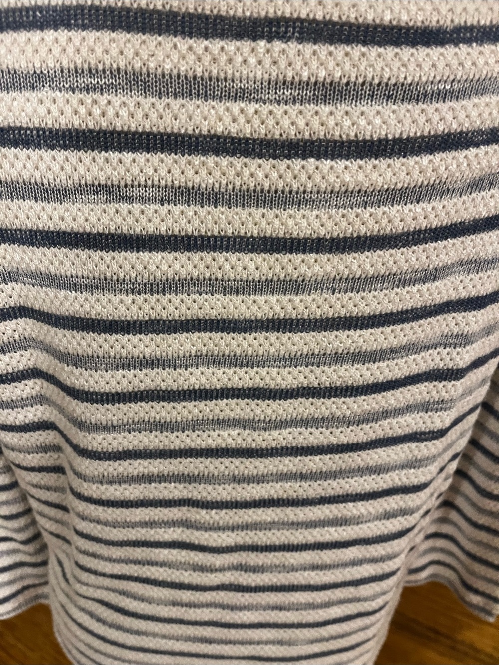 Faherty White and Navy Striped Lightweight Knit Top - Picture 3 of 3